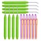 WONVOC Loom Knit Hook Set, Crochet Needle Hook Kit, 8 Pcs Green Knitting Loom Hooks with 12 Pcs Colorful Plastic Sewing Needles for Knitting Looms Knitting Boards